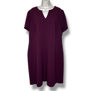 New The Limited Wine Tasting Split Neck Short Sleeve Sheath Dress Women Size 20W